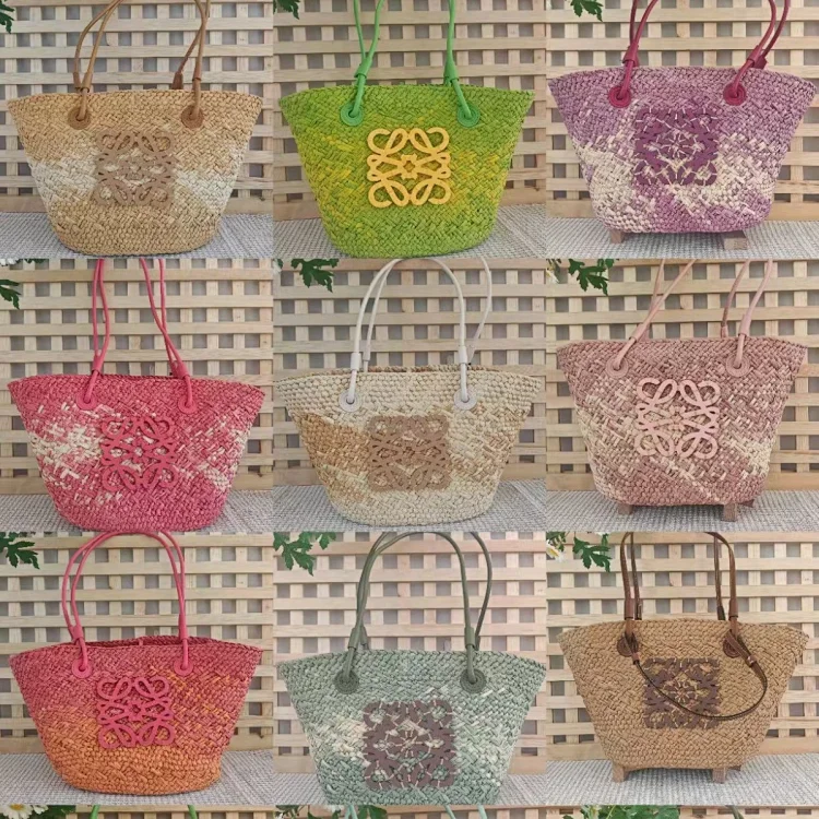 Loewe Puzzle Straw Tote Bag styles