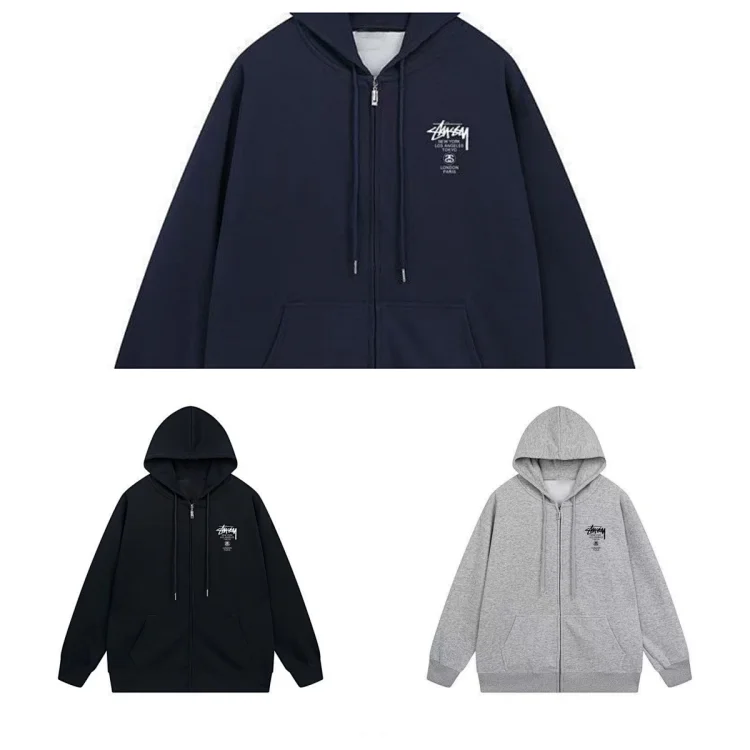Stussy World Tour Zip-up hoodie style