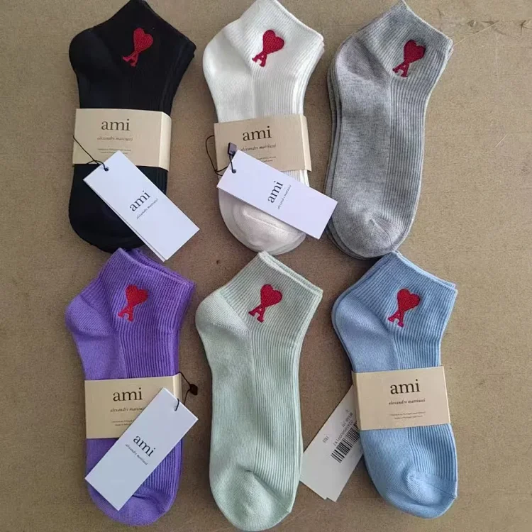 AMI Paris Heart Logo Ankle Socks sty Příslušenství